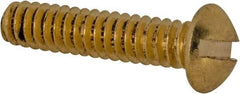 Value Collection - #6-32 UNC, 5/8" Length Under Head Slotted Drive Machine Screw - Round Head, Brass, Without Washer - Exact Tool & Supply