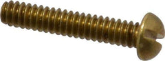 Value Collection - #6-32 UNC, 3/4" Length Under Head Slotted Drive Machine Screw - Round Head, Brass, Without Washer - Exact Tool & Supply