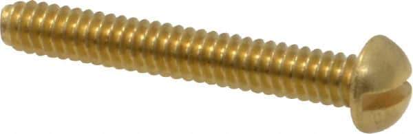Value Collection - #6-32 UNC, 1" Length Under Head Slotted Drive Machine Screw - Round Head, Brass, Without Washer - Exact Tool & Supply