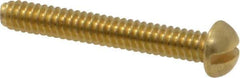 Value Collection - #6-32 UNC, 1" Length Under Head Slotted Drive Machine Screw - Round Head, Brass, Without Washer - Exact Tool & Supply