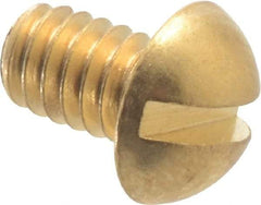 Value Collection - #8-32 UNC, 1/4" Length Under Head Slotted Drive Machine Screw - Round Head, Brass, Without Washer - Exact Tool & Supply