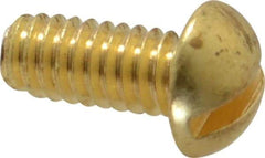 Value Collection - #8-32 UNC, 3/8" Length Under Head Slotted Drive Machine Screw - Round Head, Brass, Without Washer - Exact Tool & Supply