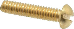 Value Collection - #8-32 UNC, 3/4" Length Under Head Slotted Drive Machine Screw - Round Head, Brass, Without Washer - Exact Tool & Supply