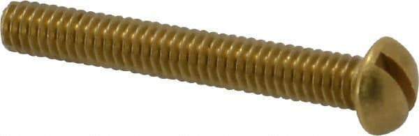 Value Collection - #8-32 UNC, 1-1/4" Length Under Head Slotted Drive Machine Screw - Round Head, Brass, Without Washer - Exact Tool & Supply