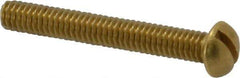 Value Collection - #8-32 UNC, 1-1/4" Length Under Head Slotted Drive Machine Screw - Round Head, Brass, Without Washer - Exact Tool & Supply