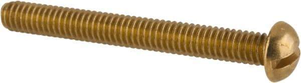 Value Collection - #8-32 UNC, 1-1/2" Length Under Head Slotted Drive Machine Screw - Round Head, Brass, Without Washer - Exact Tool & Supply