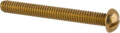 Value Collection - #8-32 UNC, 1-1/2" Length Under Head Slotted Drive Machine Screw - Round Head, Brass, Without Washer - Exact Tool & Supply