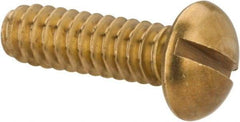 Value Collection - #10-24 UNC, 5/8" Length Under Head Slotted Drive Machine Screw - Round Head, Brass, Without Washer - Exact Tool & Supply