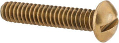 Value Collection - #10-24 UNC, 1" Length Under Head Slotted Drive Machine Screw - Round Head, Brass, Without Washer - Exact Tool & Supply