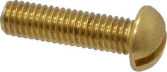 Value Collection - #10-32 UNF, 3/4" Length Under Head Slotted Drive Machine Screw - Round Head, Brass, Without Washer - Exact Tool & Supply