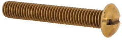 Value Collection - #10-32 UNF, 1-1/4" Length Under Head Slotted Drive Machine Screw - Round Head, Brass, Without Washer - Exact Tool & Supply