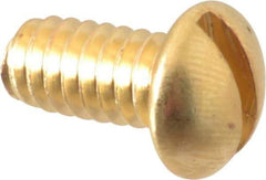 Value Collection - 1/4-20 UNC, 1/2" Length Under Head Slotted Drive Machine Screw - Round Head, Brass, Without Washer - Exact Tool & Supply