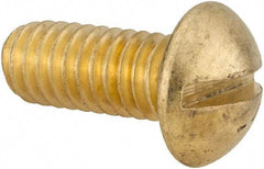 Value Collection - 5/16-18 UNC, 3/4" Length Under Head Slotted Drive Machine Screw - Round Head, Brass, Uncoated, Without Washer - Exact Tool & Supply