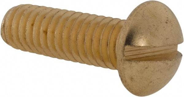 Value Collection - 5/16-18 UNC, 1" Length Under Head Slotted Drive Machine Screw - Round Head, Brass, Uncoated, Without Washer - Exact Tool & Supply