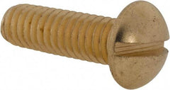 Value Collection - 5/16-18 UNC, 1" Length Under Head Slotted Drive Machine Screw - Round Head, Brass, Uncoated, Without Washer - Exact Tool & Supply