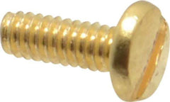 Value Collection - #2-56 UNC, 1/4" Length Under Head Slotted Drive Machine Screw - Binding Head, Brass, Uncoated, Without Washer - Exact Tool & Supply