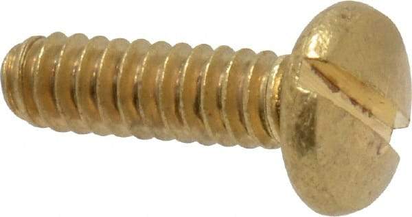 Value Collection - #4-40 UNC, 3/8" Length Under Head Slotted Drive Machine Screw - Binding Head, Brass, Uncoated, Without Washer - Exact Tool & Supply