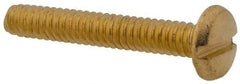 Made in USA - #4-40 UNC, 3/4" Length Under Head Slotted Drive Machine Screw - Binding Head, Brass, Uncoated, Without Washer - Exact Tool & Supply
