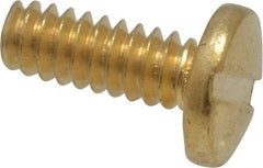 Value Collection - #6-32 UNC, 3/8" Length Under Head Slotted Drive Machine Screw - Binding Head, Brass, Uncoated, Without Washer - Exact Tool & Supply