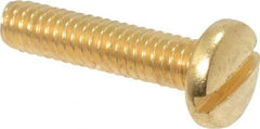 Value Collection - #8-32 UNC, 3/4" Length Under Head Slotted Drive Machine Screw - Binding Head, Brass, Uncoated, Without Washer - Exact Tool & Supply