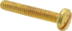 Value Collection - #8-32 UNC, 1" Length Under Head Slotted Drive Machine Screw - Binding Head, Brass, Uncoated, Without Washer - Exact Tool & Supply