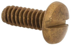 Value Collection - #10-24 UNC, 1/2" Length Under Head Slotted Drive Machine Screw - Binding Head, Brass, Uncoated, Without Washer - Exact Tool & Supply