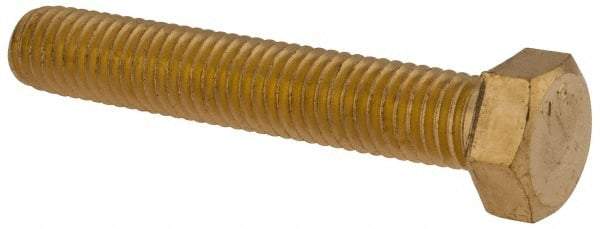 Value Collection - 1/2-13 UNC, 3" Length Under Head Hex Head Cap Screw - Brass, 3/4" Hex - Exact Tool & Supply