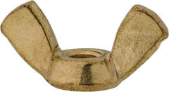 Value Collection - #10-24 UNC, Brass Standard Wing Nut - 0.91" Wing Span, 0.47" Wing Span - Exact Tool & Supply
