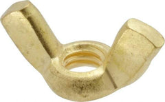 Value Collection - 1/4-20 UNC, Brass Standard Wing Nut - 1.1" Wing Span, 0.57" Wing Span - Exact Tool & Supply