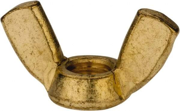 Value Collection - 3/8-16 UNC, Brass Standard Wing Nut - 1.44" Wing Span, 0.79" Wing Span - Exact Tool & Supply