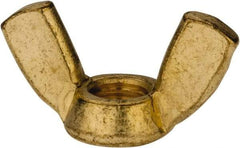 Value Collection - 3/8-16 UNC, Brass Standard Wing Nut - 1.44" Wing Span, 0.79" Wing Span - Exact Tool & Supply