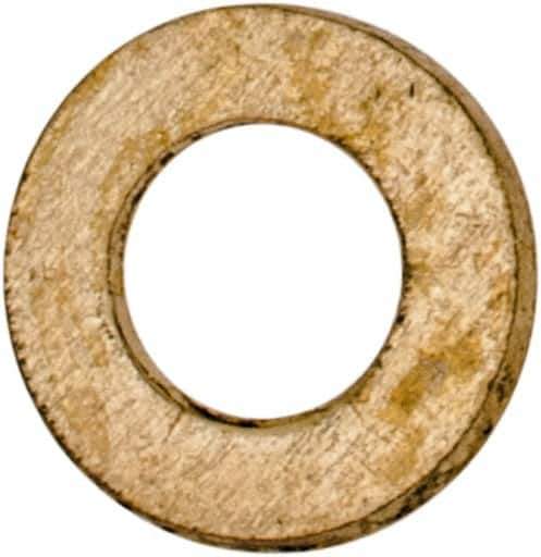 Value Collection - #2 Screw, Brass Standard Flat Washer - 0.099" ID x 3/16" OD, 0.02" Thick, Plain Finish - Exact Tool & Supply