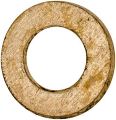 Value Collection - #2 Screw, Brass Standard Flat Washer - 0.099" ID x 3/16" OD, 0.02" Thick, Plain Finish - Exact Tool & Supply