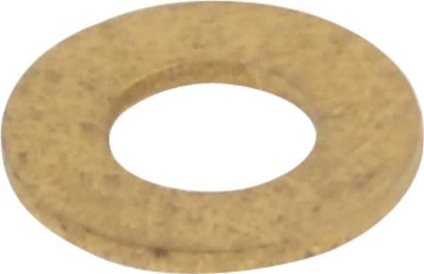 Value Collection - #6 Screw, Brass Standard Flat Washer - 0.147" ID x 5/16" OD, 0.025" Thick, Plain Finish - Exact Tool & Supply