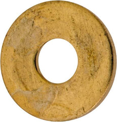 Value Collection - #6 Screw, Brass Standard Flat Washer - 0.147" ID x 3/8" OD, 0.032" Thick, Plain Finish - Exact Tool & Supply