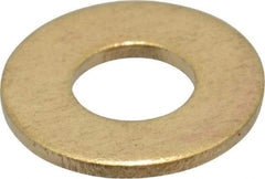 Value Collection - #8 Screw, Brass Standard Flat Washer - 0.172" ID x 3/8" OD, 0.032" Thick, Plain Finish - Exact Tool & Supply