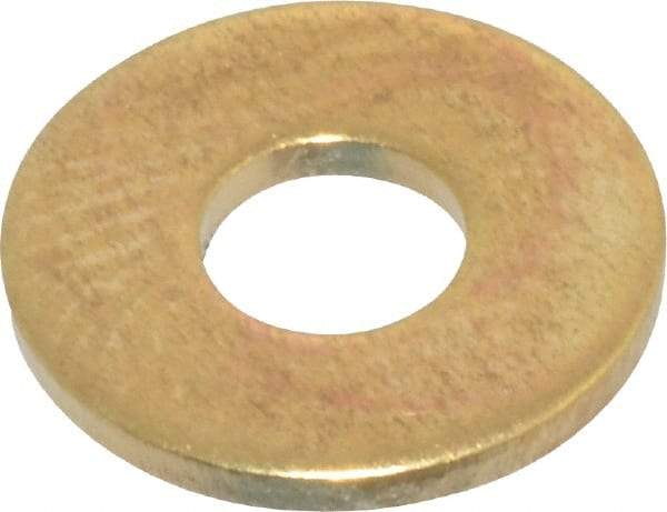 Value Collection - #8 Screw, Brass Standard Flat Washer - 0.172" ID x 7/16" OD, 0.036" Thick, Plain Finish - Exact Tool & Supply