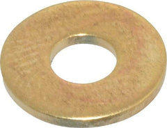 Value Collection - #8 Screw, Brass Standard Flat Washer - 0.172" ID x 7/16" OD, 0.036" Thick, Plain Finish - Exact Tool & Supply