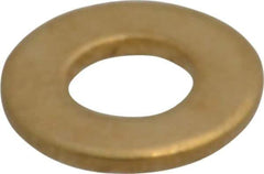 Value Collection - #10 Screw, Brass Standard Flat Washer - 0.2" ID x 7/16" OD, 0.036" Thick, Plain Finish - Exact Tool & Supply