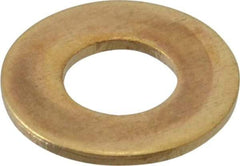 Value Collection - #14 Screw, Brass Standard Flat Washer - 0.26" ID x 9/16" OD, 0.04" Thick, Plain Finish - Exact Tool & Supply