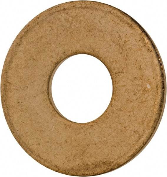 Value Collection - #14 Screw, Brass Standard Flat Washer - 0.26" ID x 11/16" OD, 0.051" Thick, Plain Finish - Exact Tool & Supply