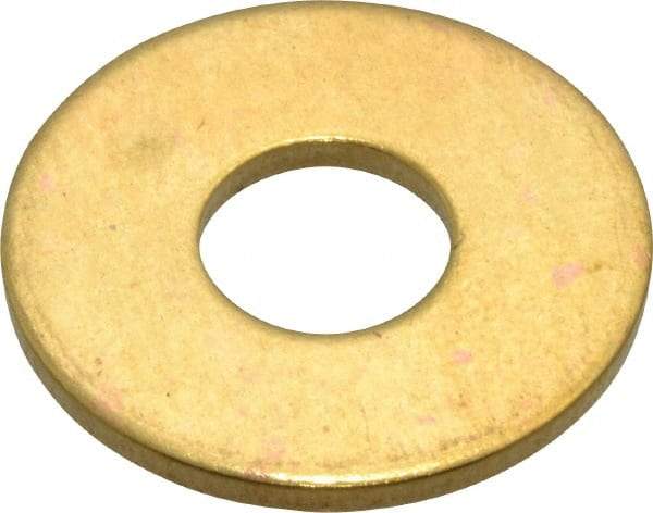 Value Collection - #20 Screw, Brass Standard Flat Washer - 0.339" ID x 7/8" OD, 0.057" Thick, Plain Finish - Exact Tool & Supply