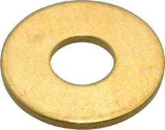 Value Collection - #20 Screw, Brass Standard Flat Washer - 0.339" ID x 7/8" OD, 0.057" Thick, Plain Finish - Exact Tool & Supply