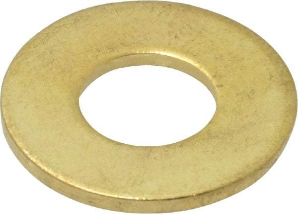 Value Collection - #24 Screw, Brass Standard Flat Washer - 0.386" ID x 7/8" OD, 0.057" Thick, Plain Finish - Exact Tool & Supply
