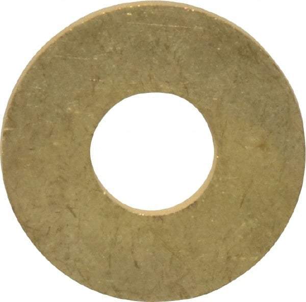 Value Collection - #24 Screw, Brass Standard Flat Washer - 0.386" ID x 1" OD, 0.074" Thick, Plain Finish - Exact Tool & Supply