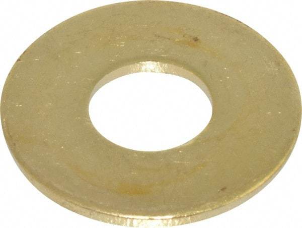 Value Collection - 1/2" Screw, Brass Standard Flat Washer - 0.562" ID x 1-3/8" OD, 0.091" Thick, Plain Finish - Exact Tool & Supply