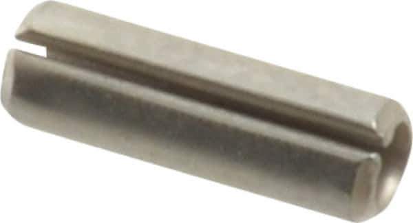 Value Collection - 3/32" Diam x 5/16" Long Slotted Spring Pin - Grade 420 Stainless Steel, Bright Finish - Exact Tool & Supply