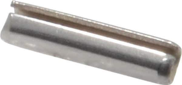 Made in USA - 3/32" Diam x 3/8" Long Slotted Spring Pin - Grade 420 Stainless Steel, Bright Finish - Exact Tool & Supply