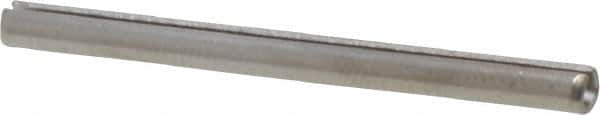 Made in USA - 3/32" Diam x 1-1/4" Long Slotted Spring Pin - Grade 420 Stainless Steel, Bright Finish - Exact Tool & Supply