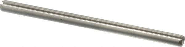 Made in USA - 3/32" Diam x 1-1/2" Long Slotted Spring Pin - Grade 420 Stainless Steel, Bright Finish - Exact Tool & Supply